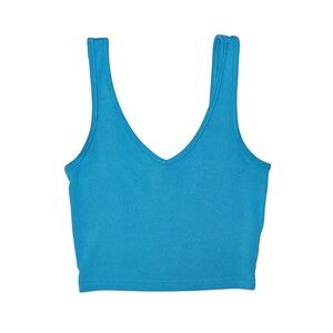 SHEIN Women's Blue Ribbed Tank Top